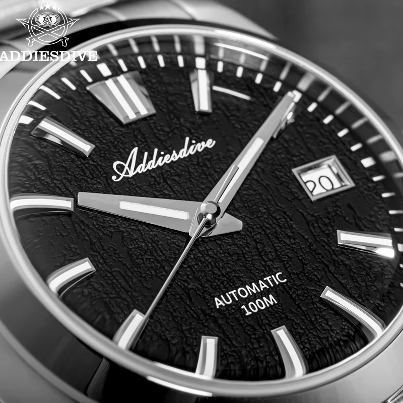 ADDIESDIVE Luxury Men Mechanical Wristwatches 10Bar Waterproof Automatic Watch Stainless Steel Sapphire Luminous Watches for Men