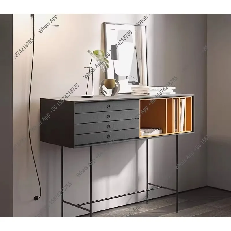 Xx Italian Minimalist Solid Wood Porch Cabinet High End View Platform Nordic Modern Entrance Foyer Partition