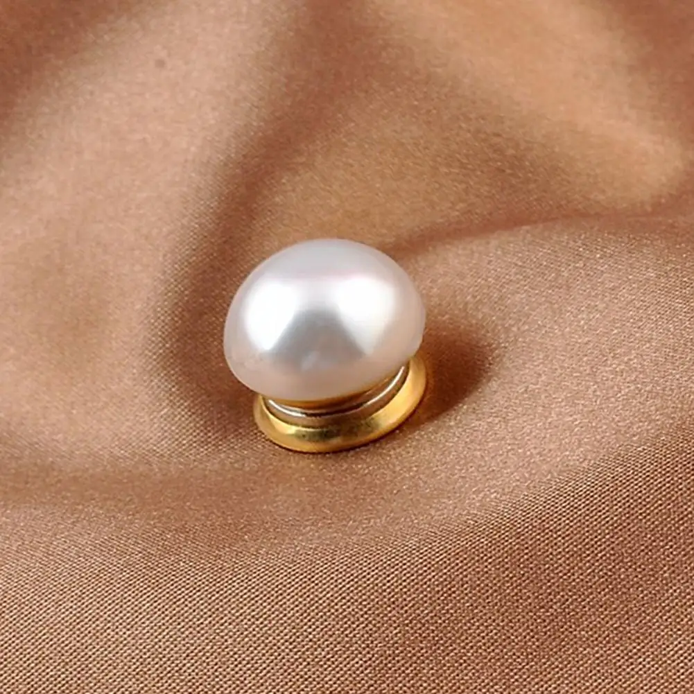 Clothing Magnetic Button Women Magnetic Brooch 2pcs Faux Pearl Magnetic Clothes Buttons Cat Eye Stone Brooches Safety for Shirts