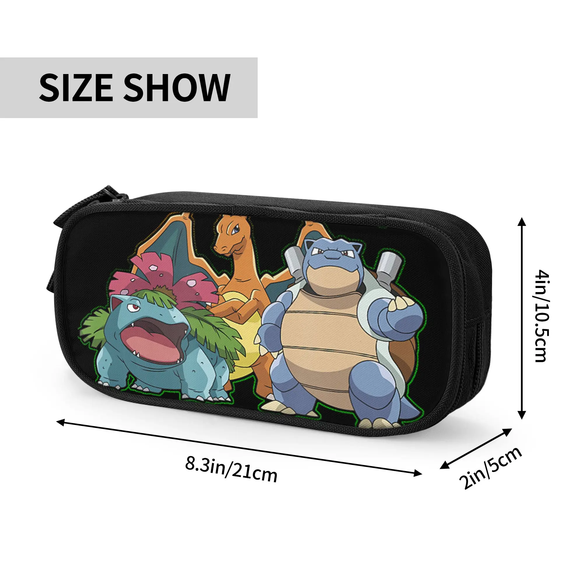 Large Capacity Bags for Child Cartoon Pokemon Birthday Group My Kind of Party Rainbow Text  School Pencil Bag for Boys Gilrs