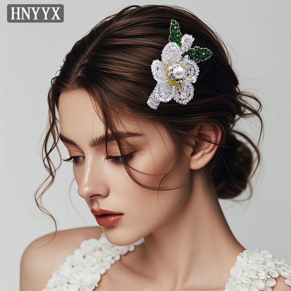

YouLaPan Handmade Bridal Weddings Hair Clip Bead Weaving Simulated Flowers Ladies' Elegant Banquet Party Everyday Headwear YXA78