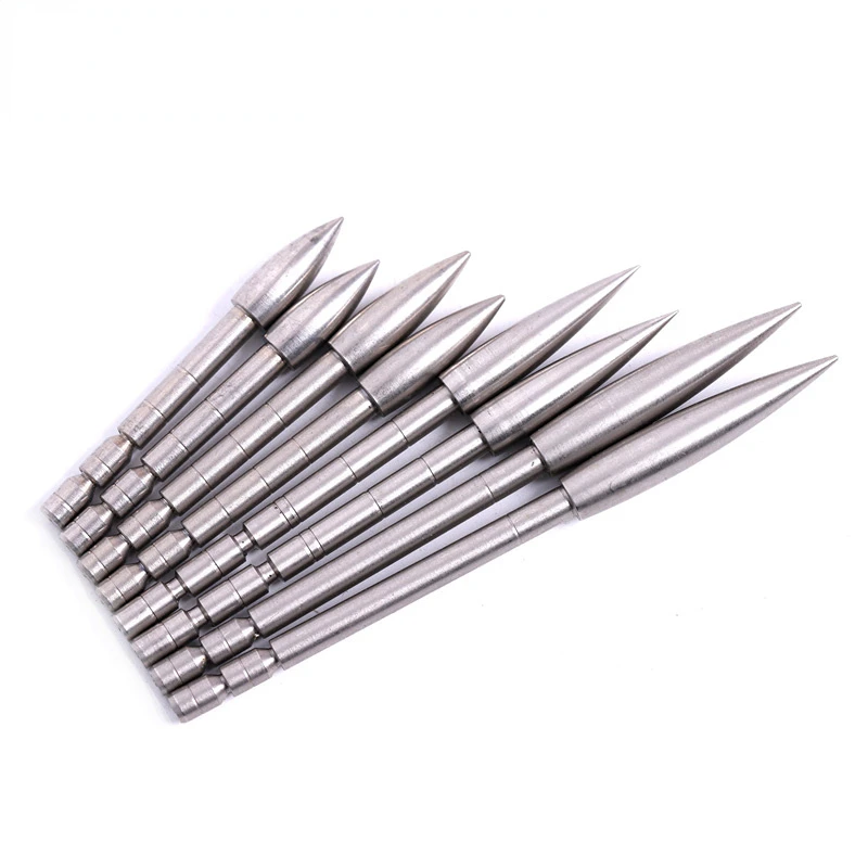 12pcs DIY 80 100 120 150 200 Grain Stainless Steel Bullet Point Tip For ID 4.2 mm Arrow Shaft Arrow Head Archery Accessory