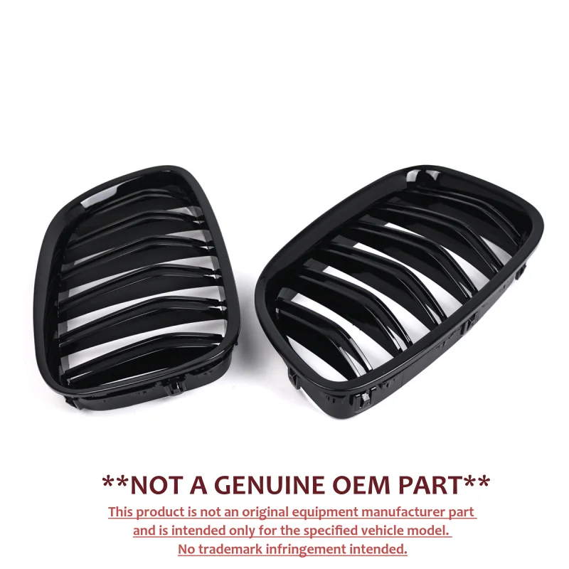 For BMW 5 Series GT F07 10‑16 Modified Black Double Slat Front Bumper Grille Air Intake Grill Exterior Body Accessories