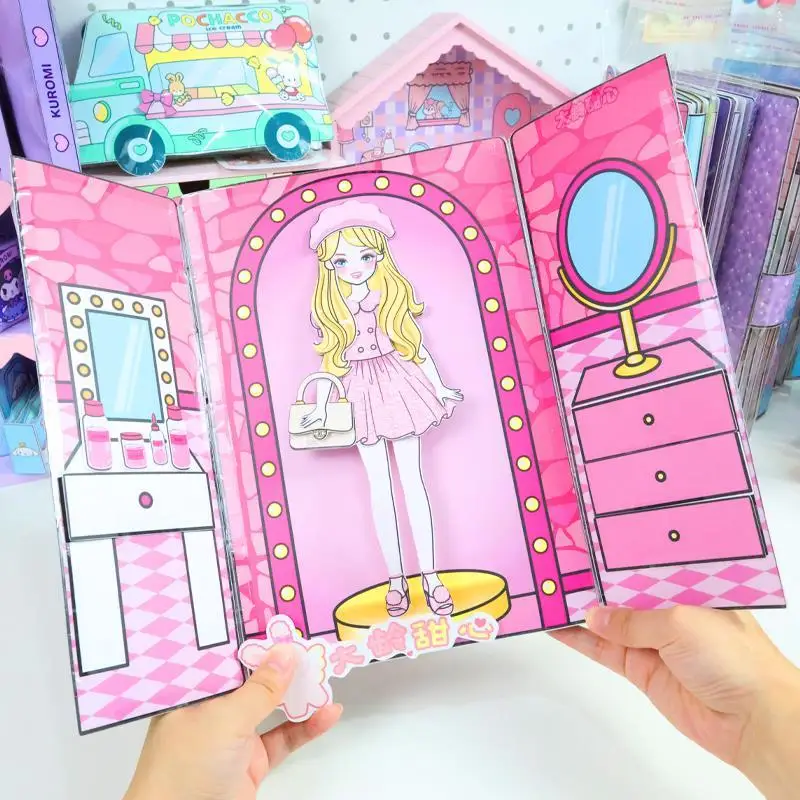 Kawaii Barbie Quiet Book Handmade DIY Kids Toys Development Hands on Ability Girl Birthday Gift Funny Sticker Book Education