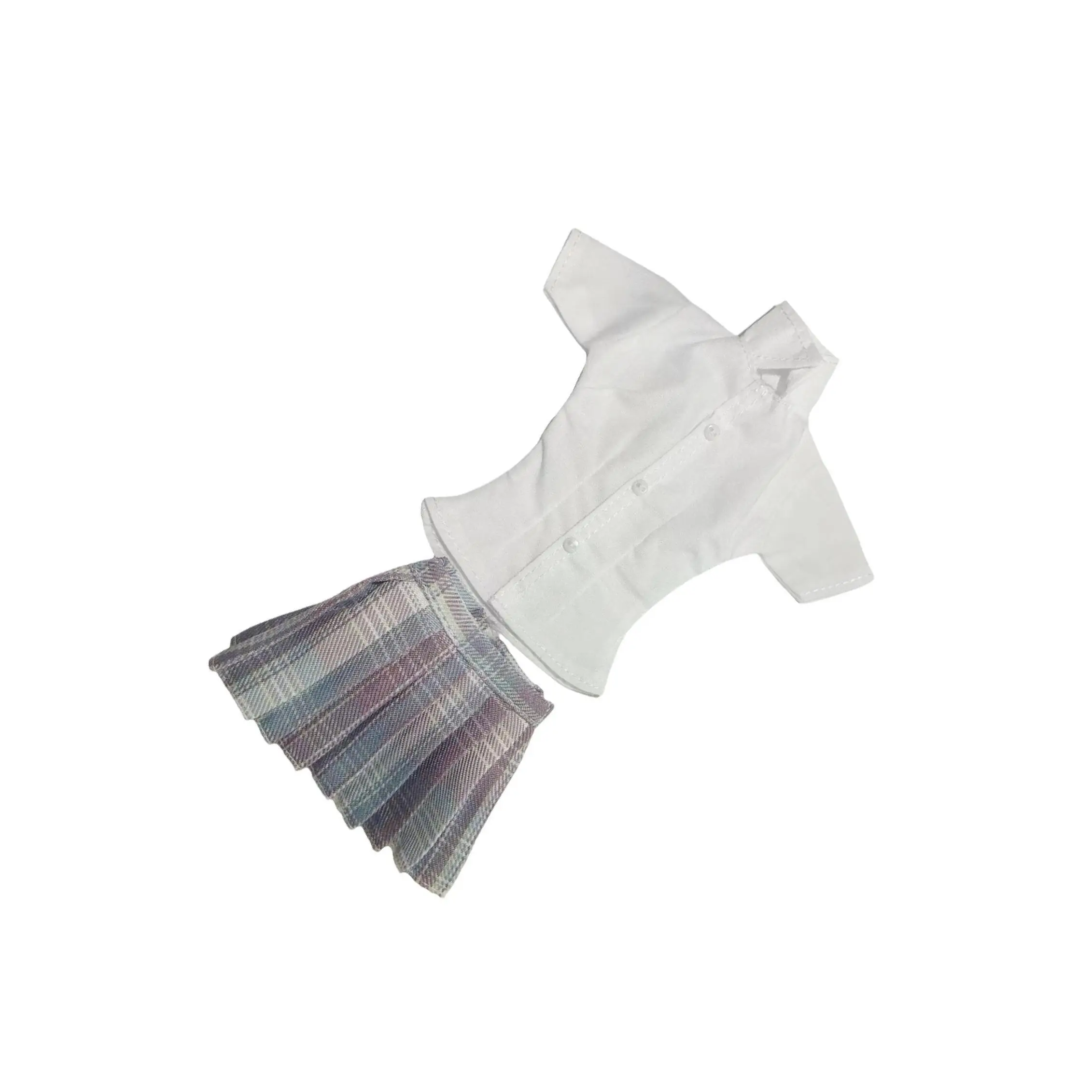 

1/6 Button Down Shirt and Skirt Dress up for 12’’ Action Figures Accessories violet and blue skirt