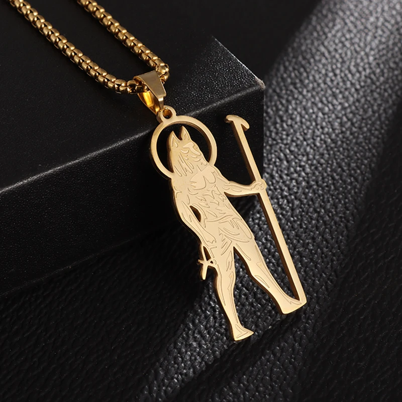 Retro Egyptian Werewolf Stainless Steel Pendant Necklace Classic Horus Men Women Necklace Jewelry Gift