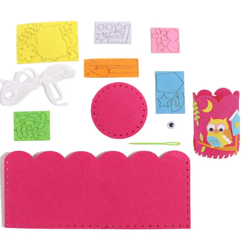 Pack de matériel de bricolage pour enfants, porte-crayon, conteneur de stylo de travail manuel, porte-stylo non tissé, cadeaux pour enfants, jouets d'art