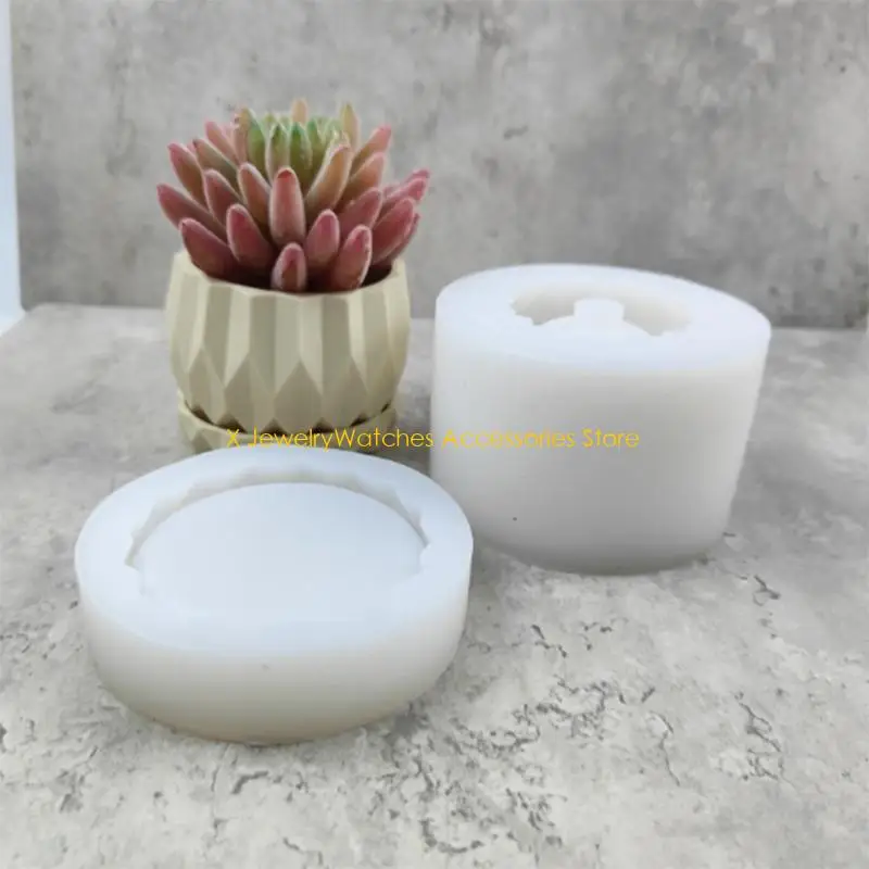 

31KD Small Flower Pot Silicone Mold Diy Succulents Concrete Flower Pot Vase Plaster Cement Clay Mold Plant Holder Mold