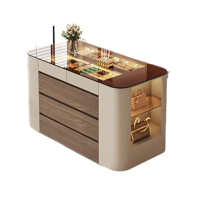 

Italian minimalist counter cloakroom master bedroom floor-to-ceiling display cabinet jewelry bag