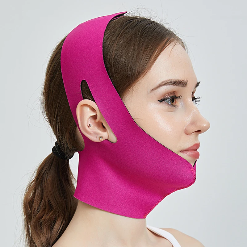 Face Line Sculpture Face With Mask Bandage To Tighten Double Chin Shaping And Lifting To Prevent Sagging