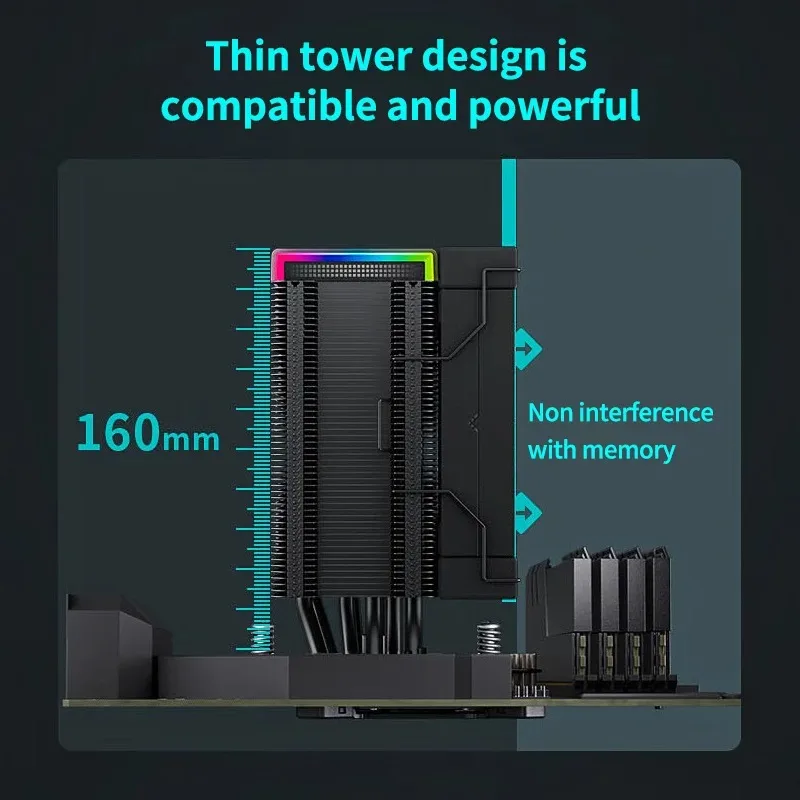 Кулер для процессора DEEPCOOL AK500S TDP240W, 5 тепловых трубок, радиатор с цифровым дисплеем, компьютерная лампа охлаждения для LGA1700/1200 115X AM4 AM5
