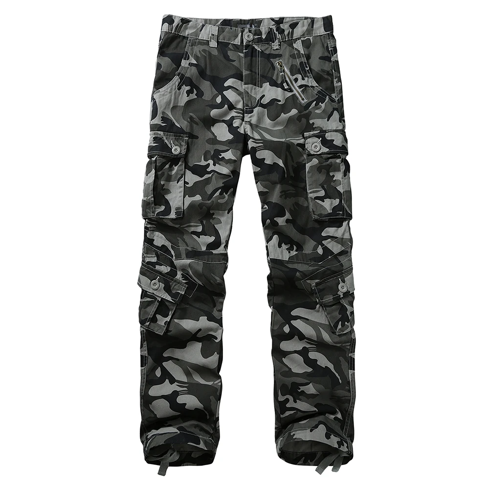 

AKARMY Men's Hiking Pants Climbing Casual Cargo Pants Military Army Camo Pants Combat Work Pants 8 Pockets(No Belt)