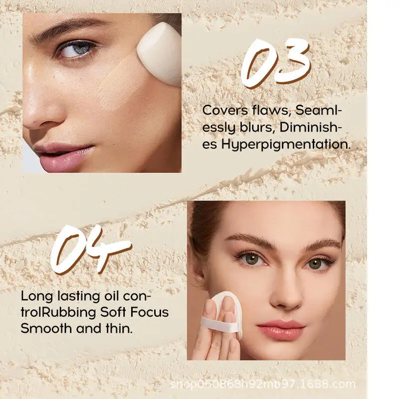 MLSMILE Set viso Cipria in polvere opaca + Primer con fondotinta in spugna per trucco Campione 2025 nuovo