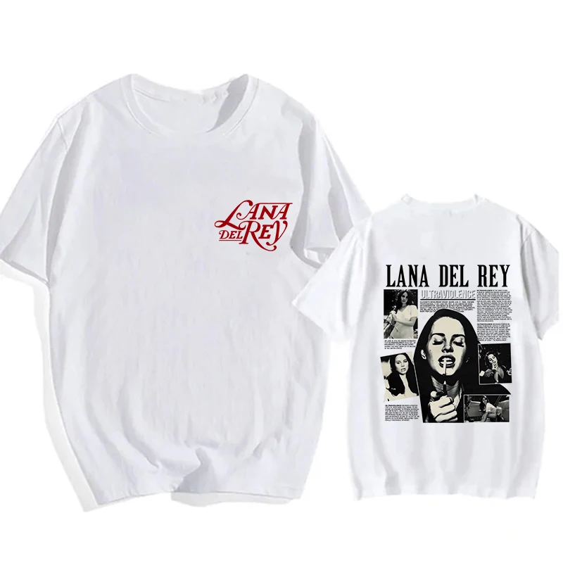 Harajuku Street Fashion Y2k T Shirt Men Women Singer Lana Del Rey Ldr Sailing Gothic Graphic Tee Hip Hop Short Sleeve Streetwear