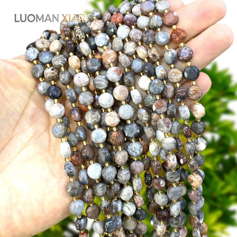 Großhandel 8mm Facettierte Rondelle Naturstein Picasso-Jaspis Zwischenperle für Schmuckherstellung DIY Armbänder Anhänger Zubehör 15'' – Detail 2
