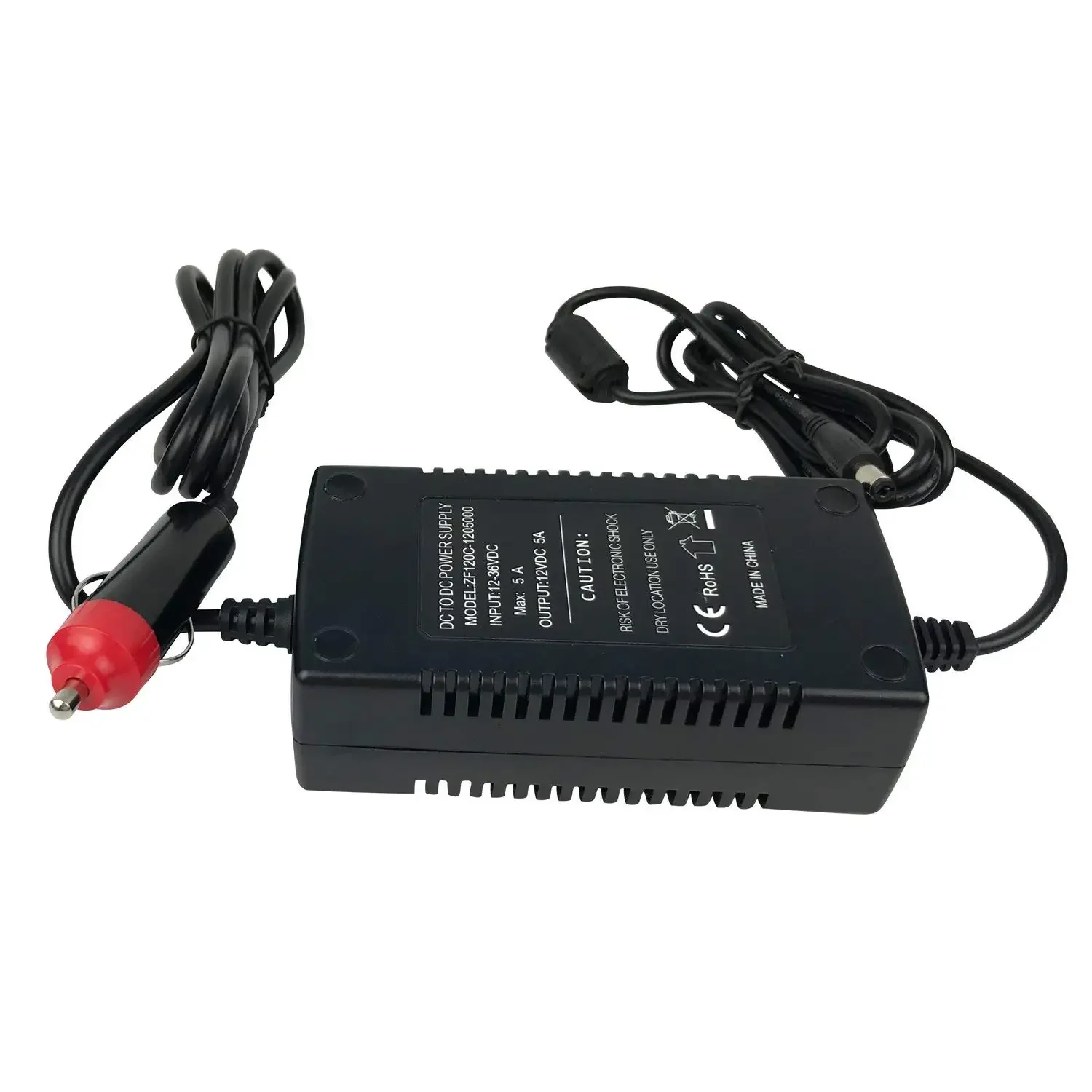Cable adaptador de corriente Universal para encendedor de cigarrillos de DC12-36V, 12V CC, 5A, 2,1x5,5mm, para cámara de marcha atrás de visión trasera de vehículo RV