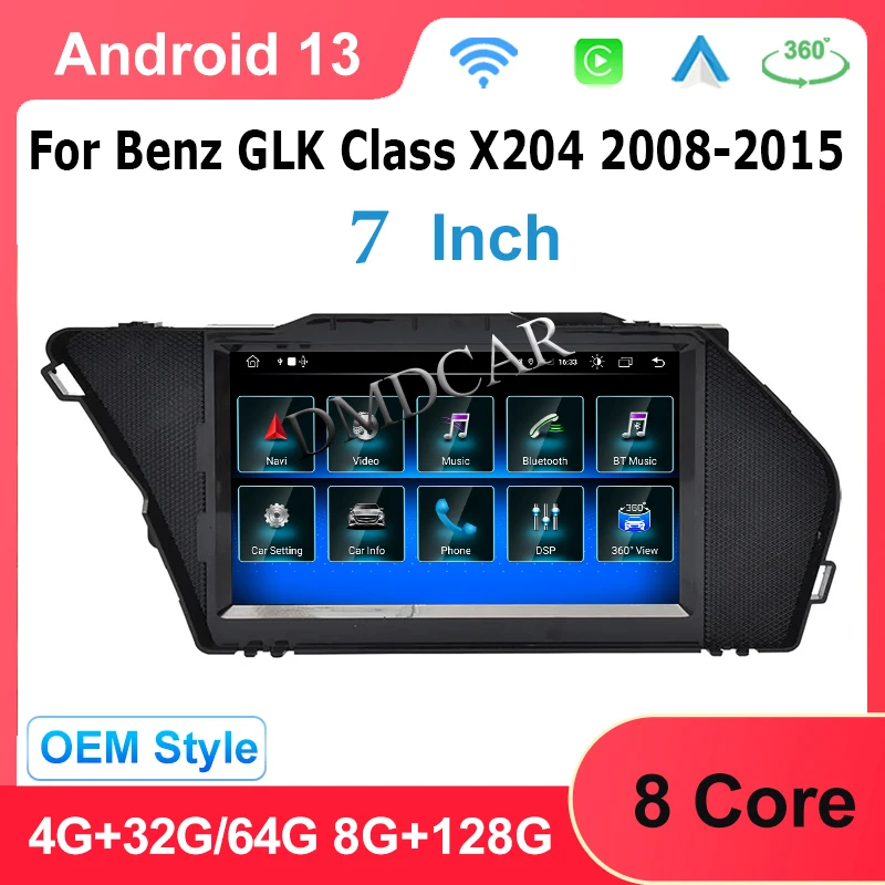 

7" 8+128G Android13 MT8259 For GLK X204 2009-2015 Multimedia Video Radio Stereo Player GPS Navigation IPS Touch Screen 4G SIM