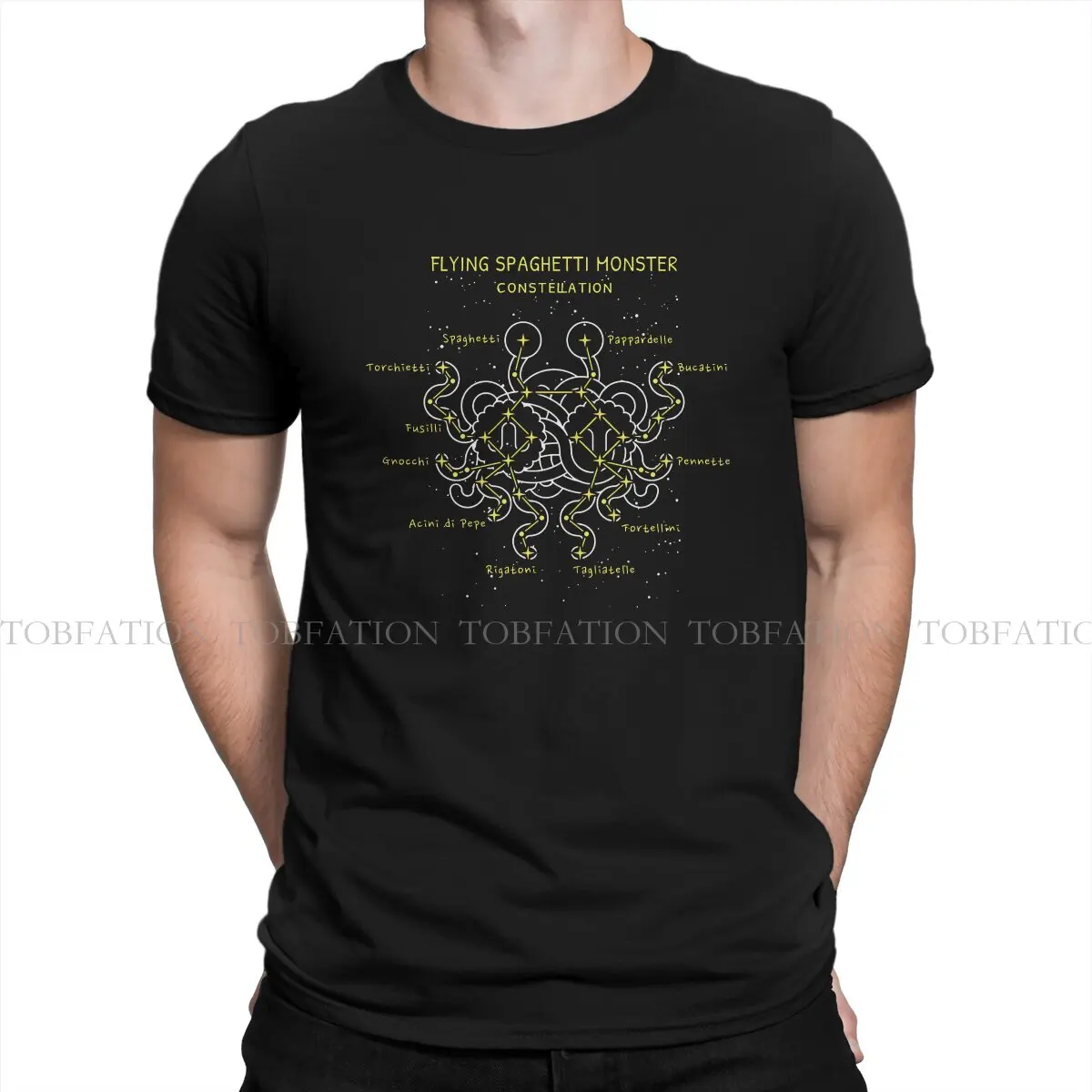 Constellation Man's TShirt Flying Spaghetti Monster O Neck Short Sleeve 100% Cotton T Shirt Funny Top Quality Gift Idea