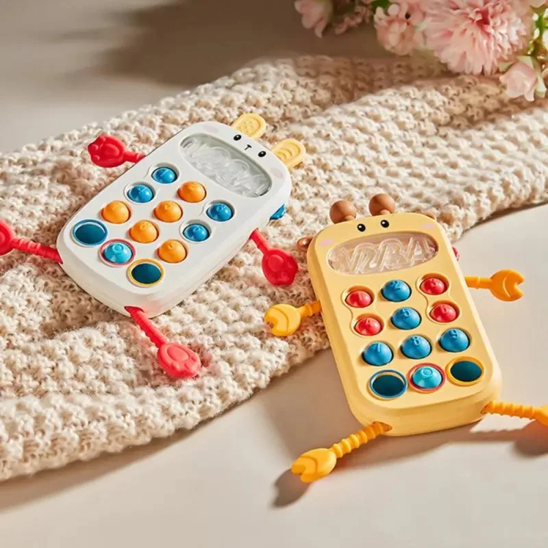Pull String Fun Phone Press Educational Toys Baby Interactive Toy for Girls and Boy 3-6 Months Babies Travel Toy Birthday Gifts