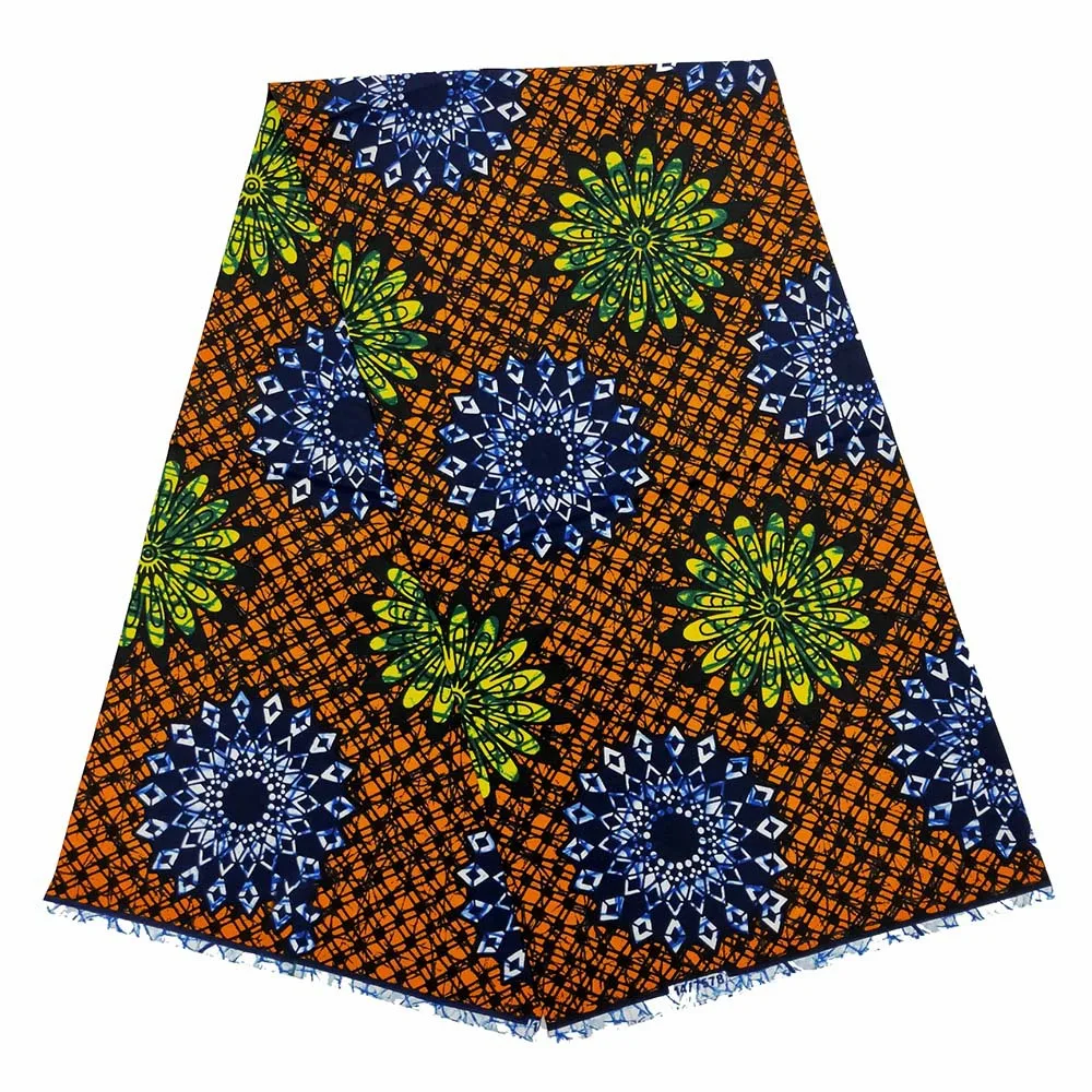 6Y African Wax Dyed Cloth Cotton African Holland Wax Traditional Wax Dyed Cloth