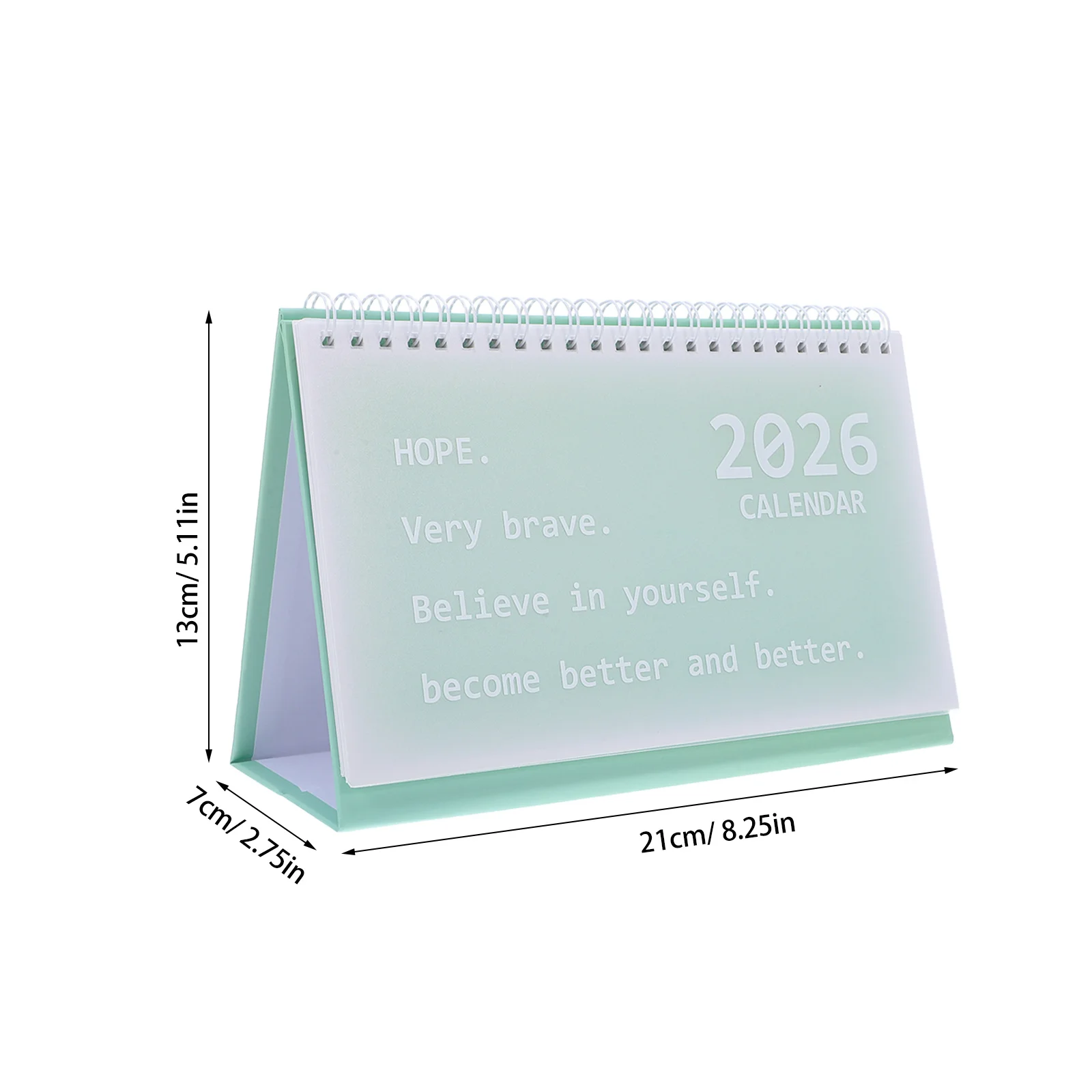 2pcs Coil Desk 2026 Small Desktop Calendar With Spiral Binding Thick Paper Yearly Date Display For Office Home Study Standing