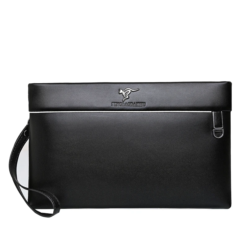 Black PU leather men's envelope hand-held bag card bag wallet clutch bag bolsos para hombre sac a main bags for men mens bag