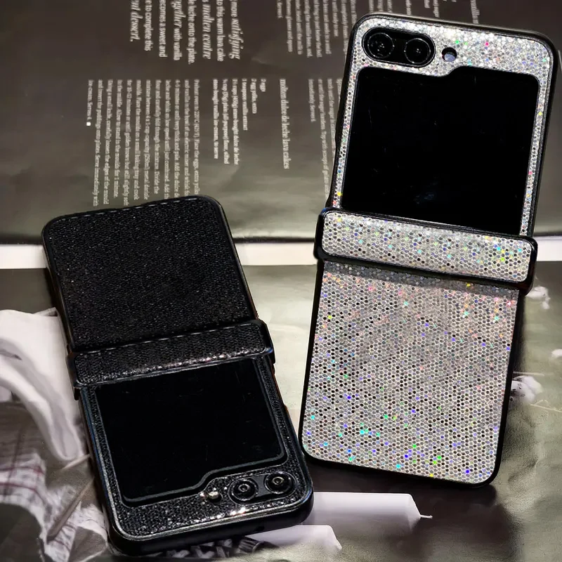 Luxury Glitter Starlit Sky Twinkle Phone Case For Samsung Galaxy Z Flip 7 6 5 4 3 Flip7 FE 3-pieces Hard PC Protective Cover