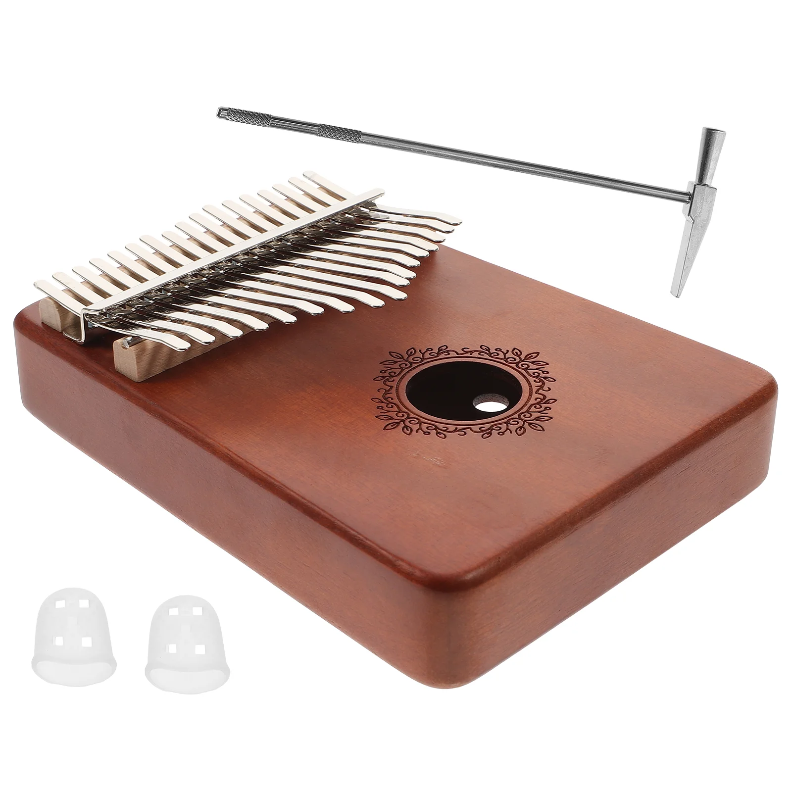 Thumb Small Kalimba for Beginner Wooden Instruments Piano Adult Portable 17 Keys Finger Kids