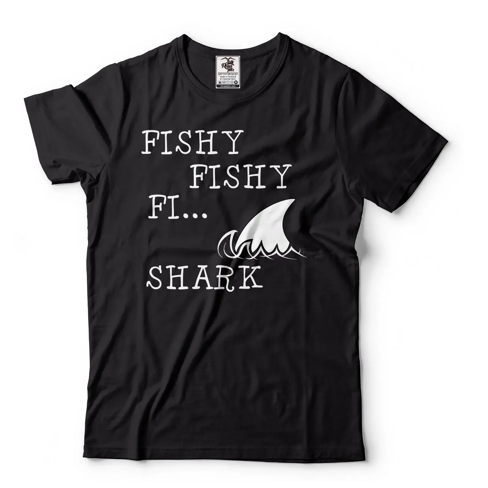 Funny Shark Fishing T Shirt Fishy Fisherman  vintage Washed homme fashion Soft Stretched streetwear Top For Everyday Wear