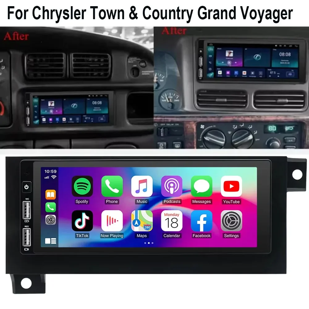 

For 1999-2000 Chrysler Universal Android13 Car Navigation System 6.86in Featuring CarPlay and Android Auto Functionality 2G+32G