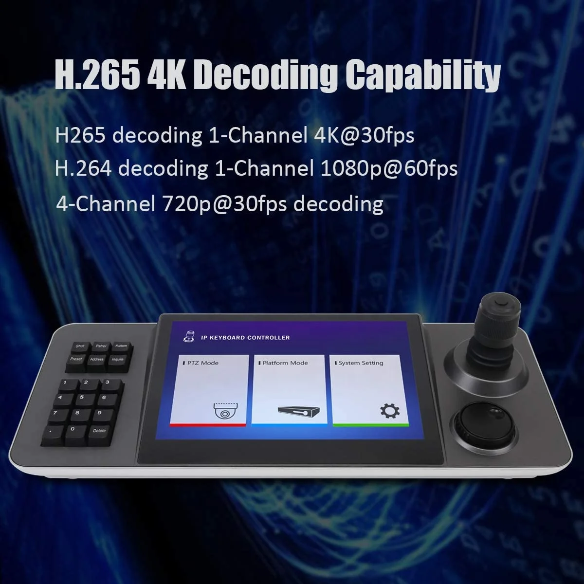 Controller Ptz CCTV per telecamera IP touch da 10,1 pollici MYtech Android YCV-41BP(T) con funzione di decodifica