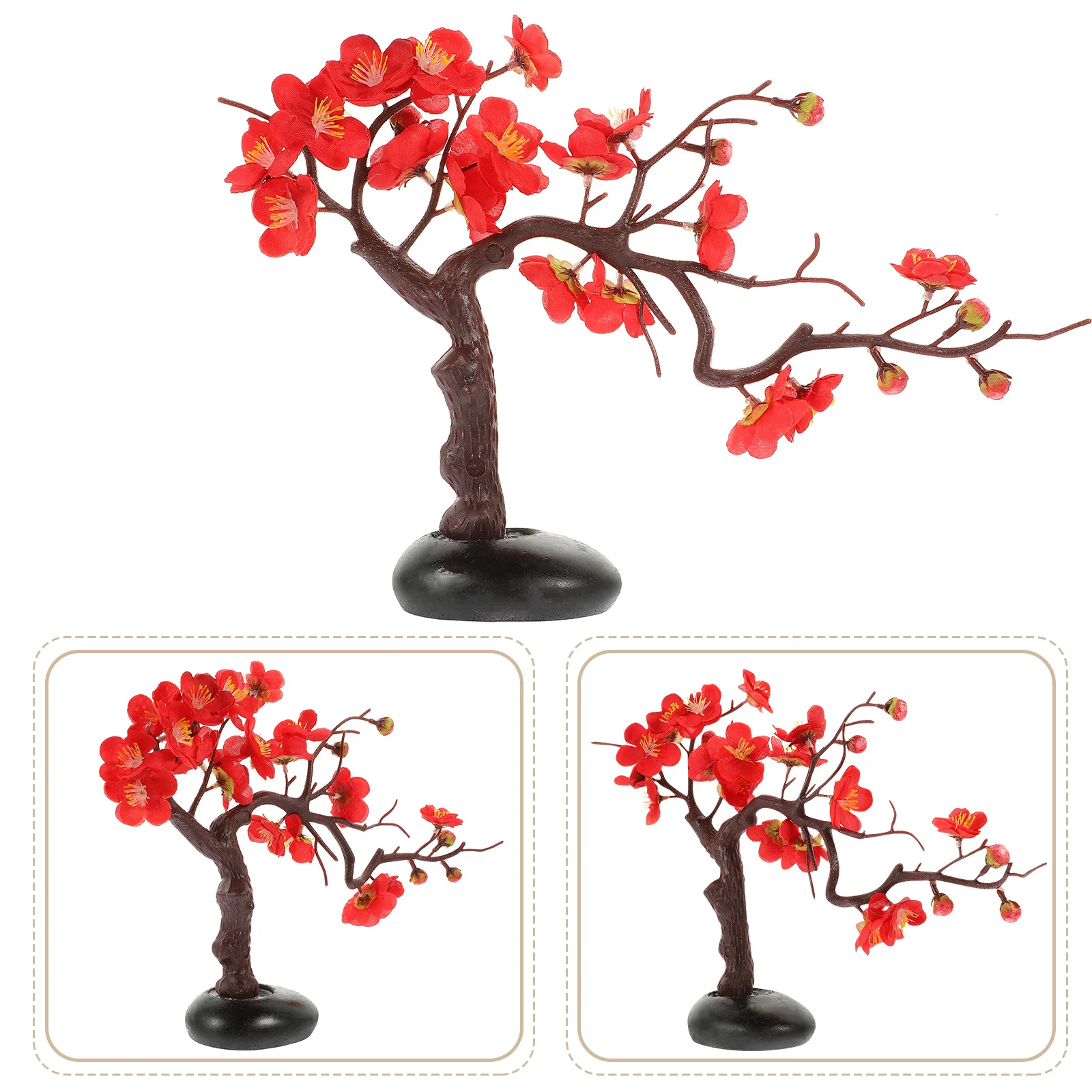 

Plum Blossom Red Sushi Platter Decor Plastic Fake Flower Exquisite Ornament for Restaurant Tableware Sushi Platter Decor