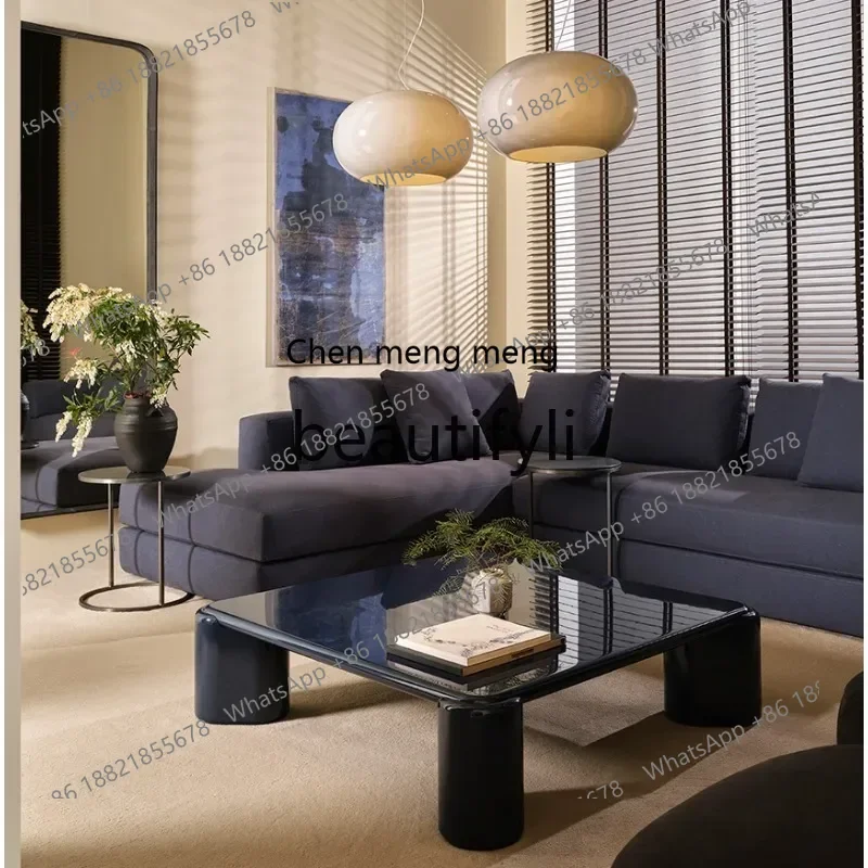 2003Italian Minimalist High Gloss Lacquer Tea Coffee Table Simple Modern Living Room Coffee Table
