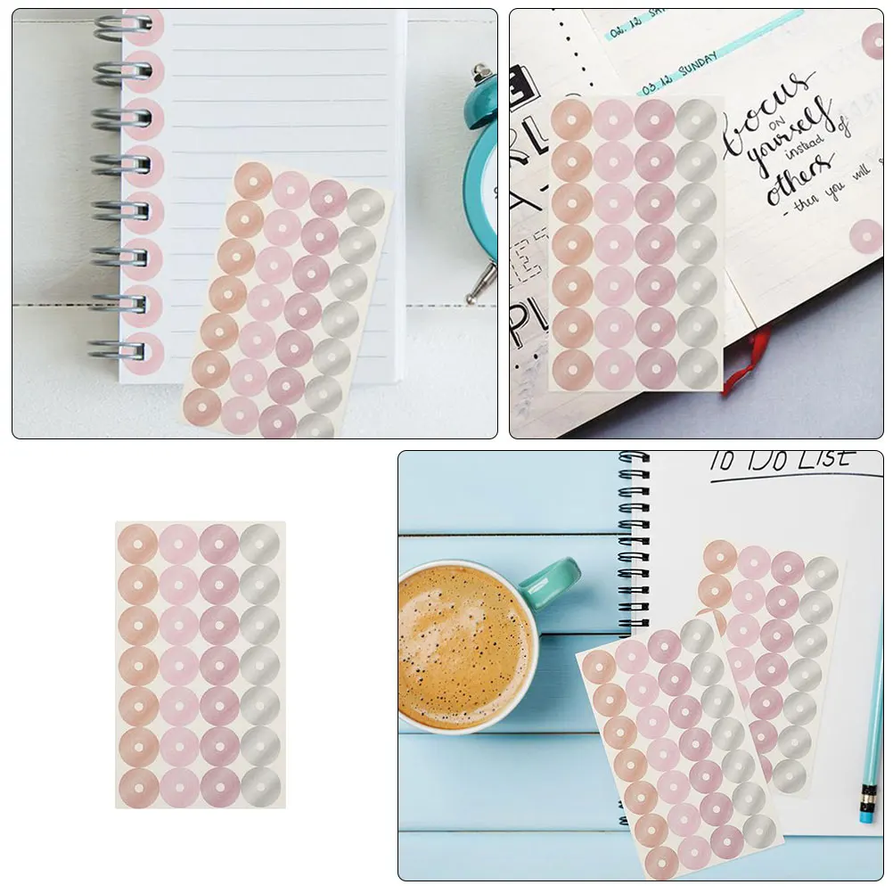

32 Sheets Hole Reinforcing Stickers Self-Adhesive Paper Hole Patch Labels for Loose-Leaf Paper Binder Repair Decor Planner