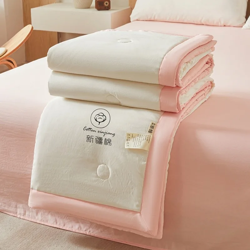 Double color summer cool quilt air conditioner quilt dormitory student machine washable quilt core, no sheets and pillowcases