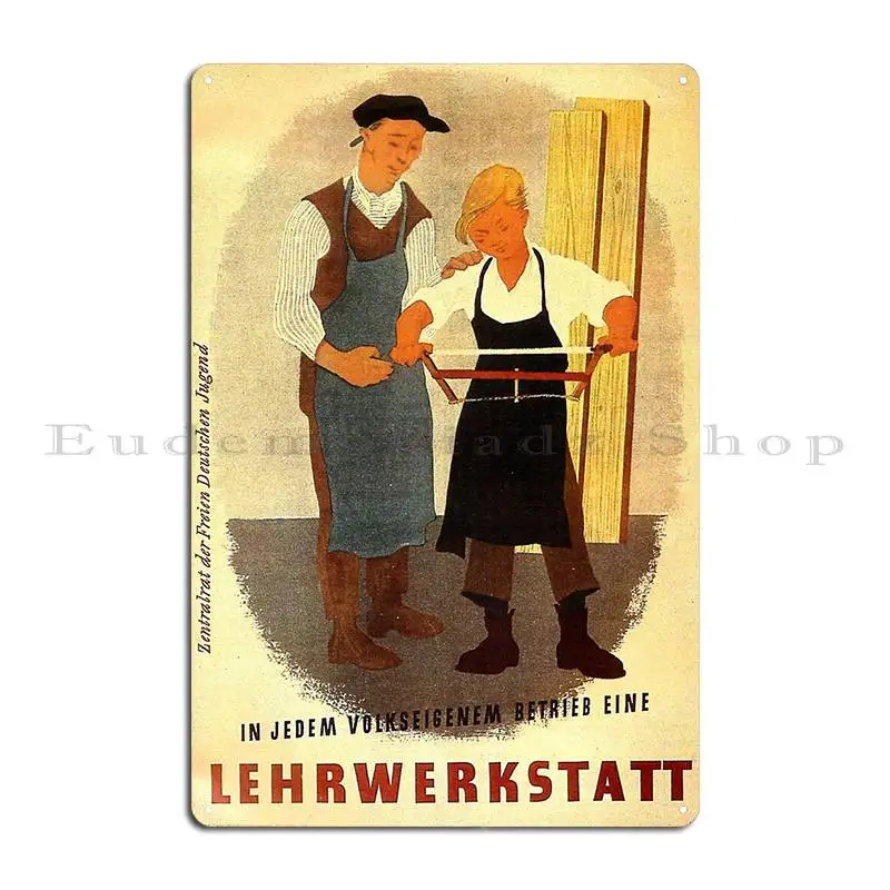 East German Communist Youth Workers Propaganda 1949 Metal Plaque Cinema Living Room Customize Garage Painting Tin Sign Poster