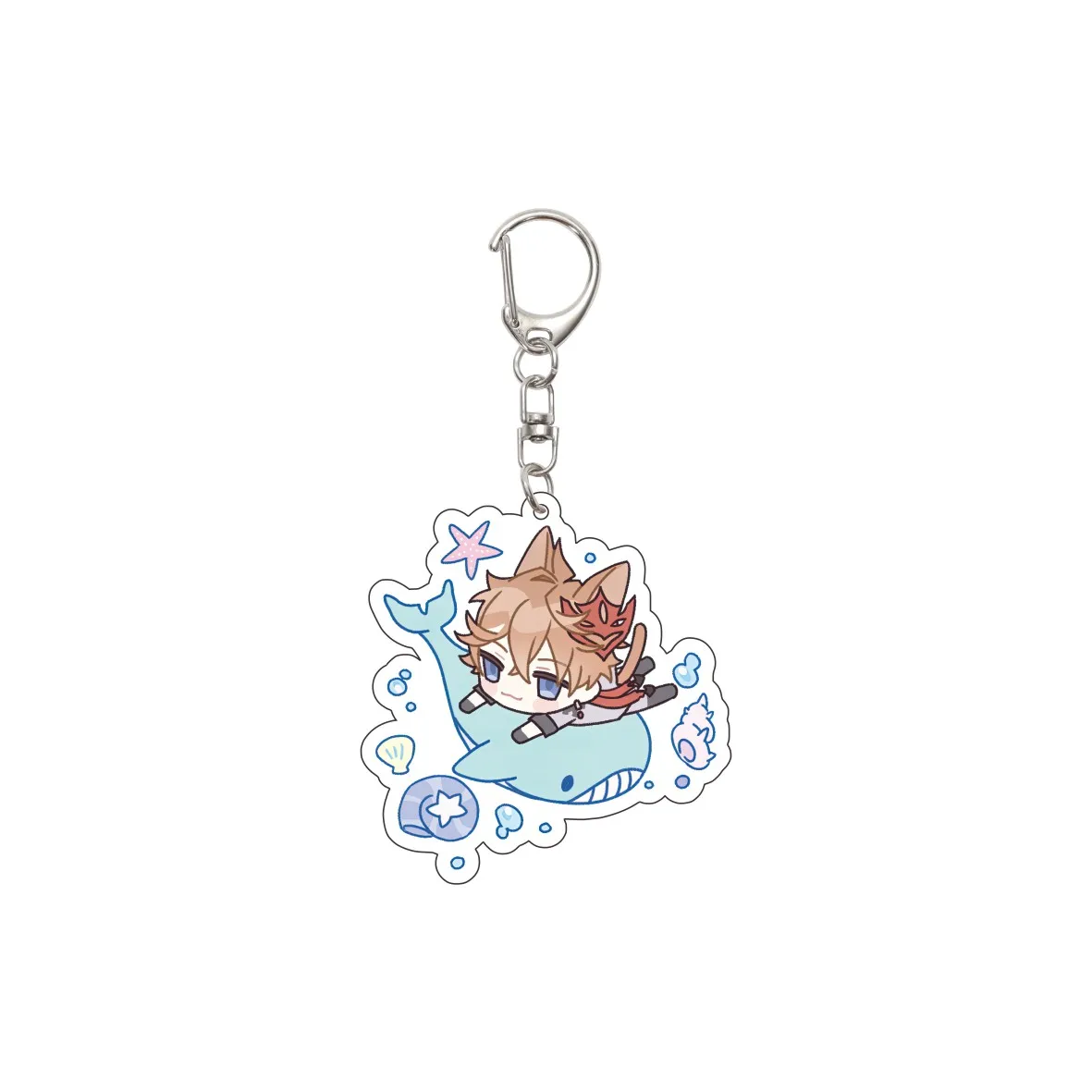 55MM Anime Genshin Impact Keychain Tartaglia Key Chain Acrylic Model Plate Christmas Gifts