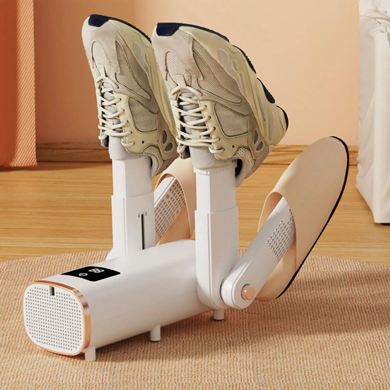 

Shoe Dryers for Sneakers 4 Drying Ports Odor Eliminator Electric Boot Warmer Deodorizer for Home Travel Shoe Sneaker Glove