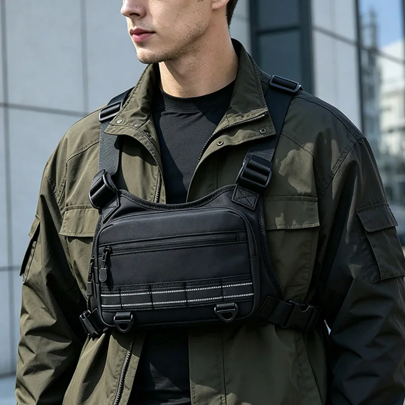 Funktionale Taktische Brusttasche Outdoor-Weste Hip-Hop Street Chest Pack Wasserdichte Atmungsaktive Paar-Tasche Sport-Rucksack – Detail 24