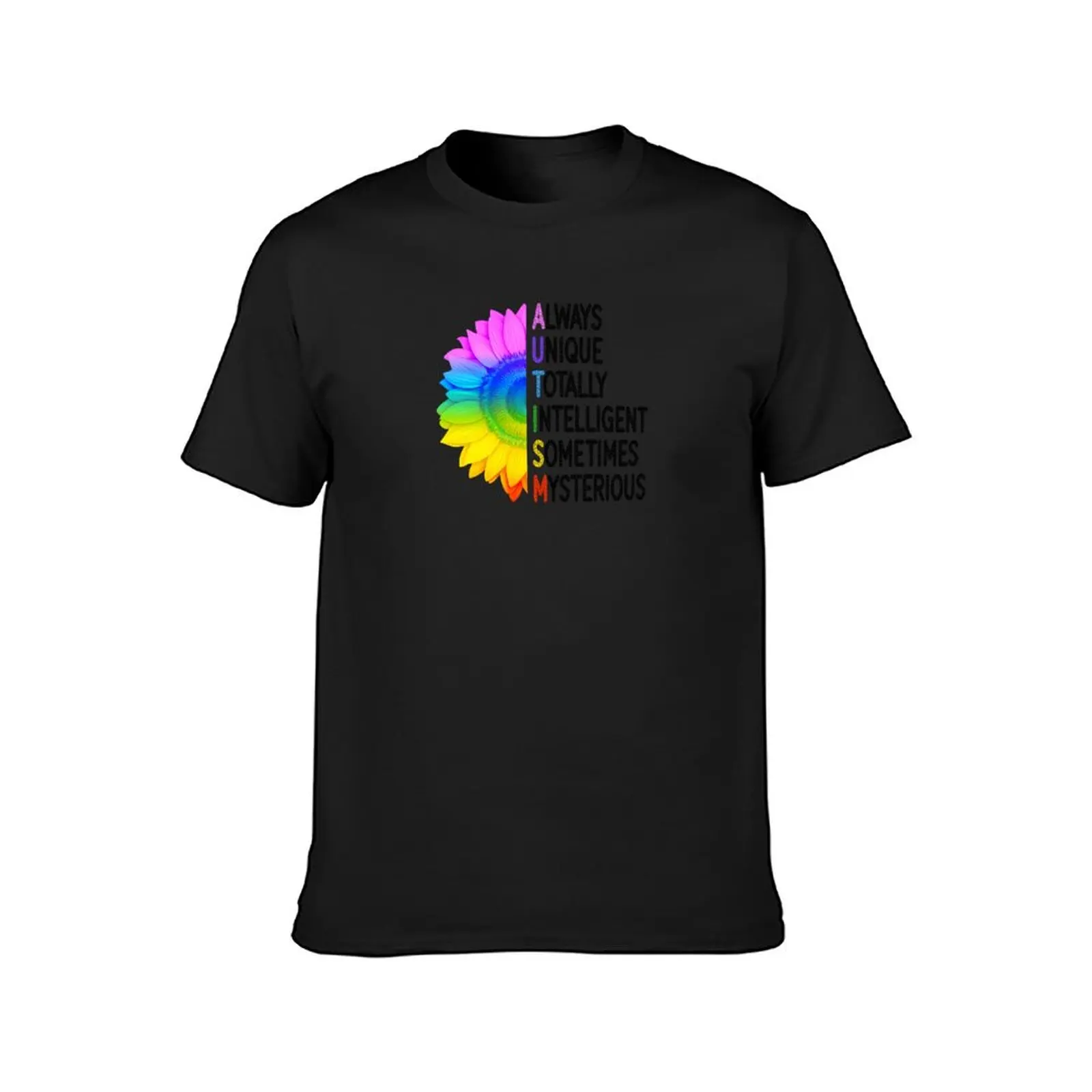 Autism Definition Rainbow Sunflower Puzzle Letters T-Shirt customizeds tees funnys new edition mens t shirt graphic