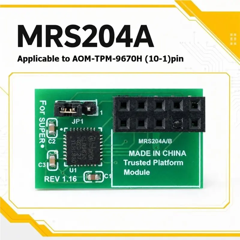 ABCA-TPM 2.0 Security Module 10Pin SPI Processor For Supermicro AOM TPM 9670H 9670V- TPM 2.0 Module MES204A