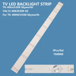 Tira de LED de emisión lateral para retroiluminación de TV, TK-40INCH3X8 para Sunny de 40 pulgadas, SN40DLK0938, EL40DLK0938, AX40DAB1705-1032, 8 lámparas, 7