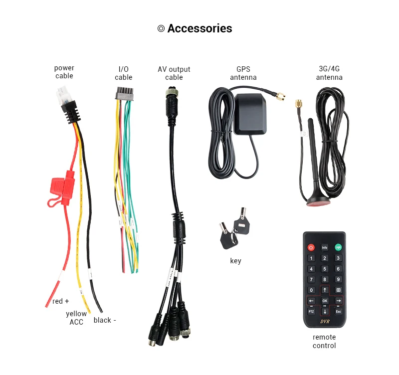 4CH 4G 1080P AHD Mobile Vehicle Car DVR Video Recorder Kit  with 4pcs Cameras and 7 Inch VGA for Truck Bus RV Van view 5