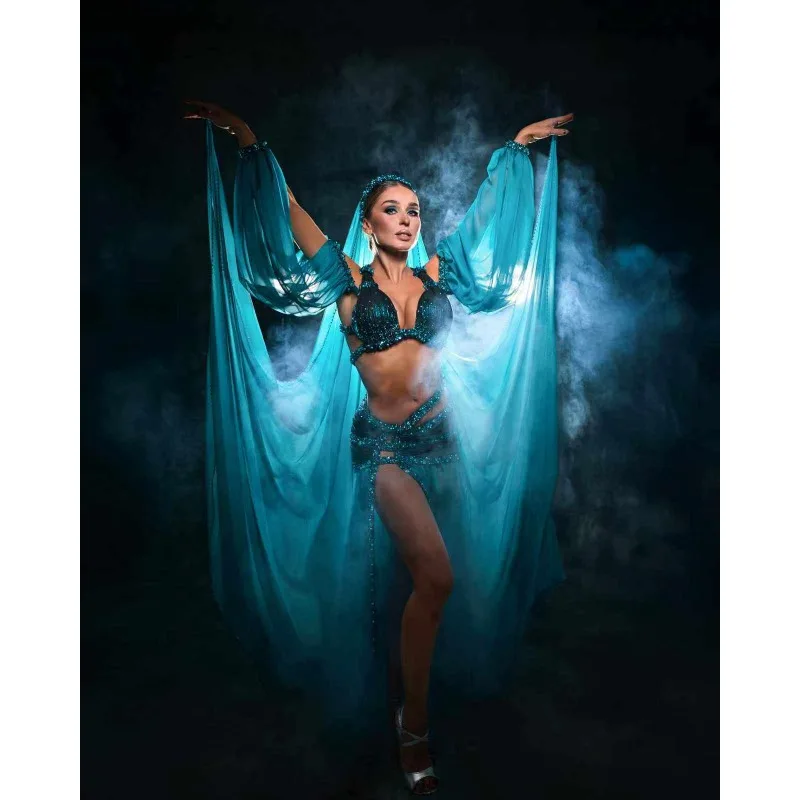 Customized Eastern Belly Dance Dress Performance Costume Bra Skirt