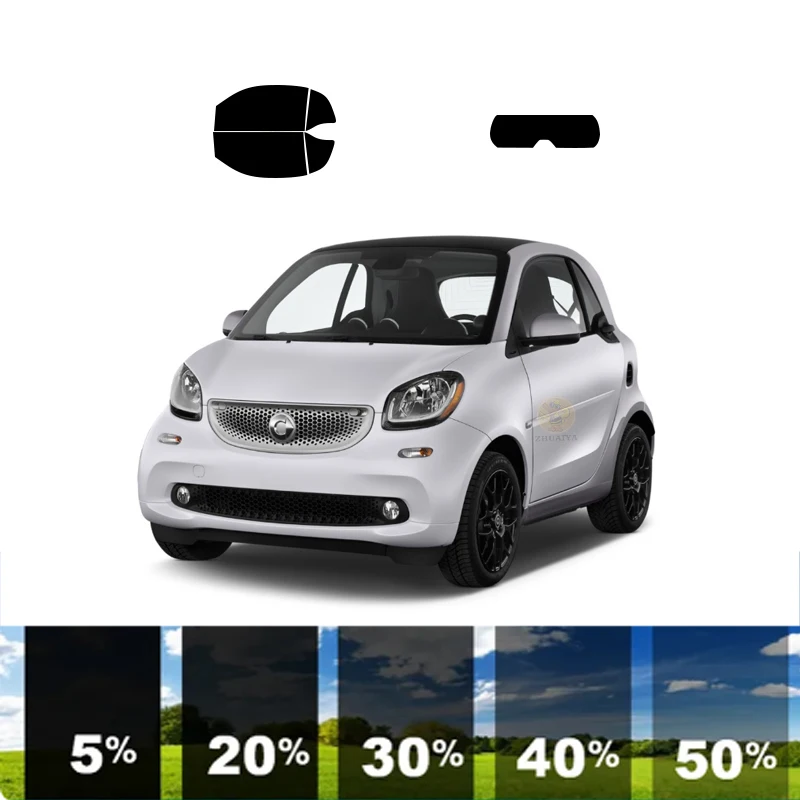 

precut Removable Window Tint Film For Car 100% UVR 5%-70%VLT Heat Insulation Carbon ﻿For SMART FORTWO 2 DR COUPE 2016-2017