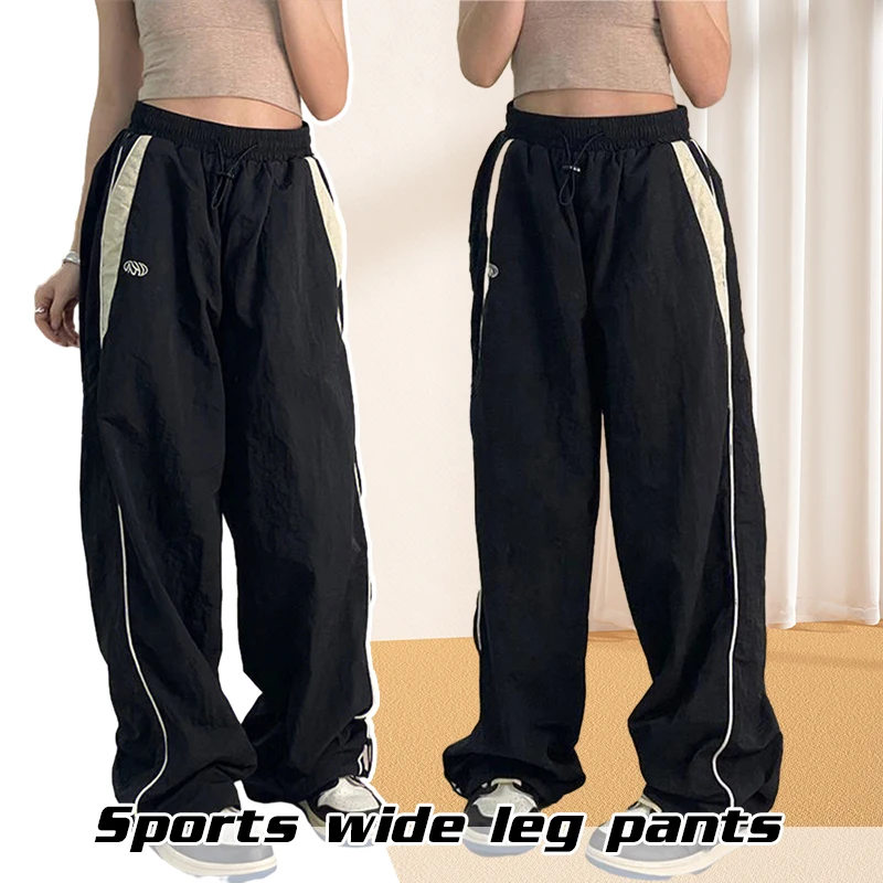 Women Hip Hop Trousers Harajuku All-match Vintage Y2K Baggy Sweatpant Casual Loose High Waist Female Wide Leg Joggers Pants