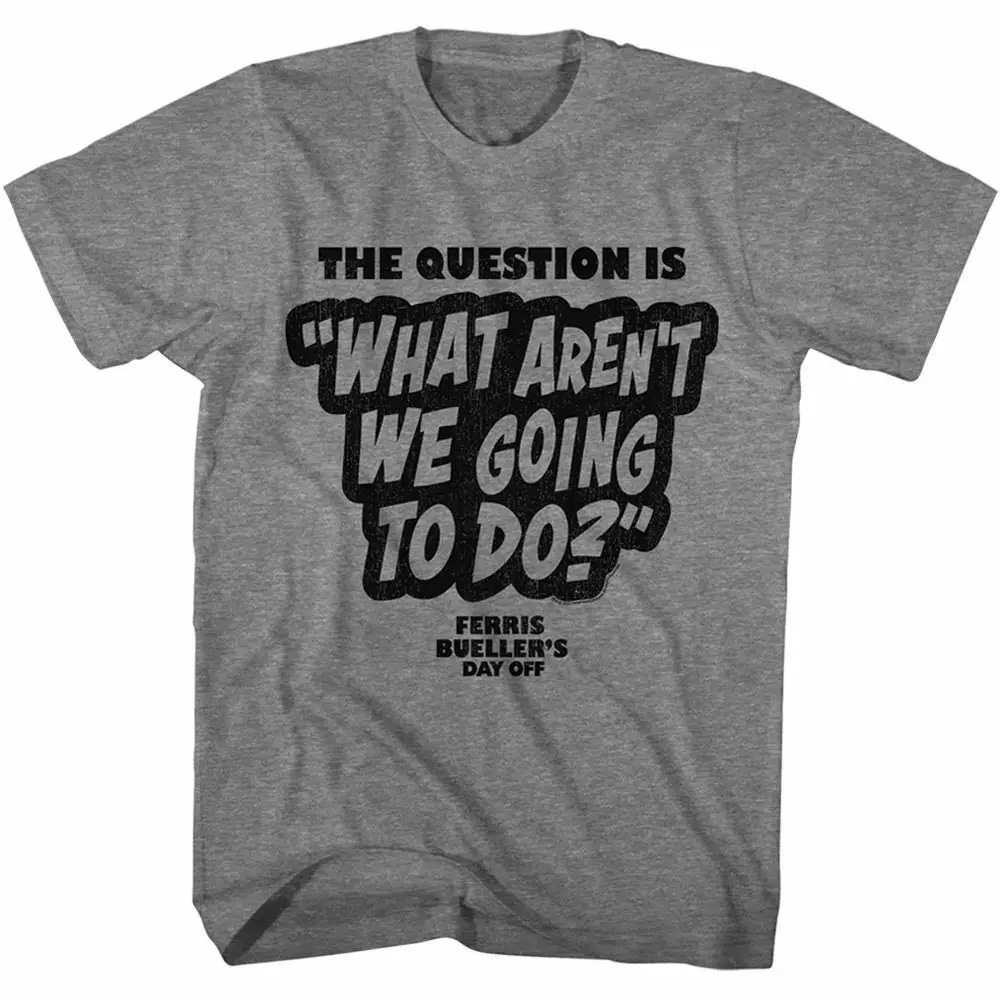 Ferris Bueller'S Day Off The Question Is Graphite Heather Adult T Shirt