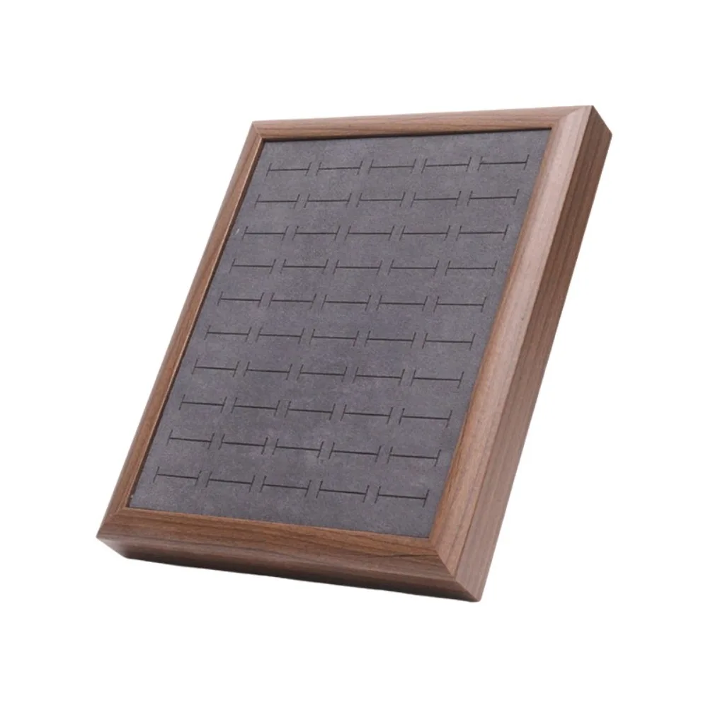 Elegant Fashion Jewelry Trays Velvet Leather Large Capacity 50 Slot Rings Display Holder Save Space Organizer