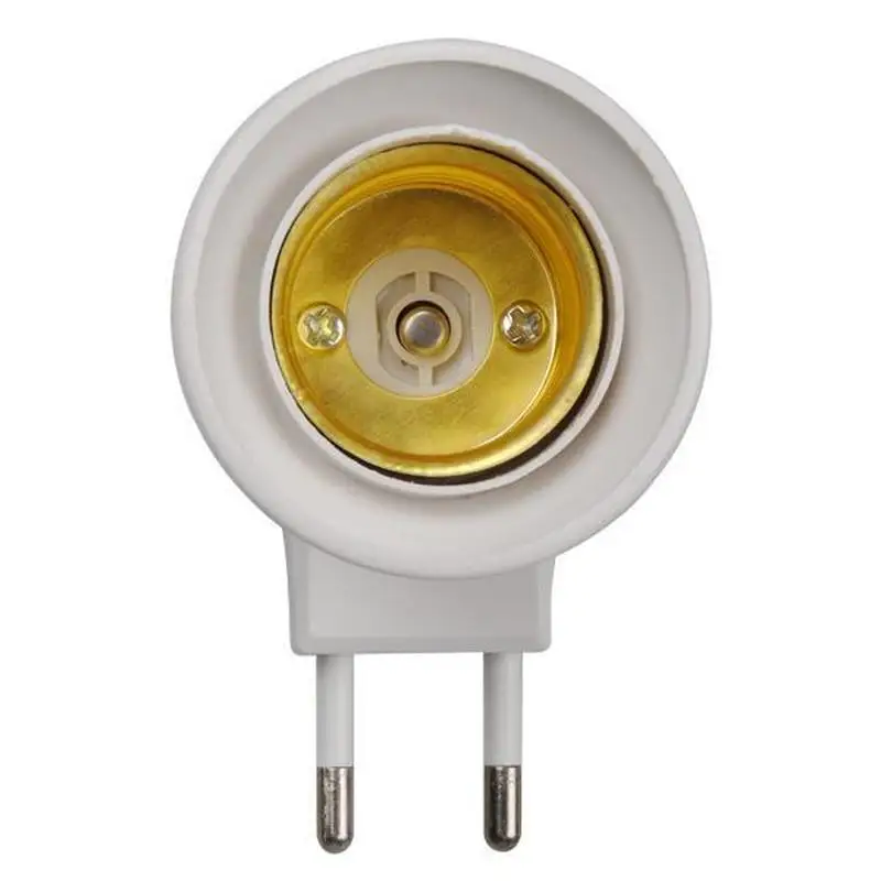 5pcs Light Bulb Socket To Eu Plug Adapter/power on-off Control Switch