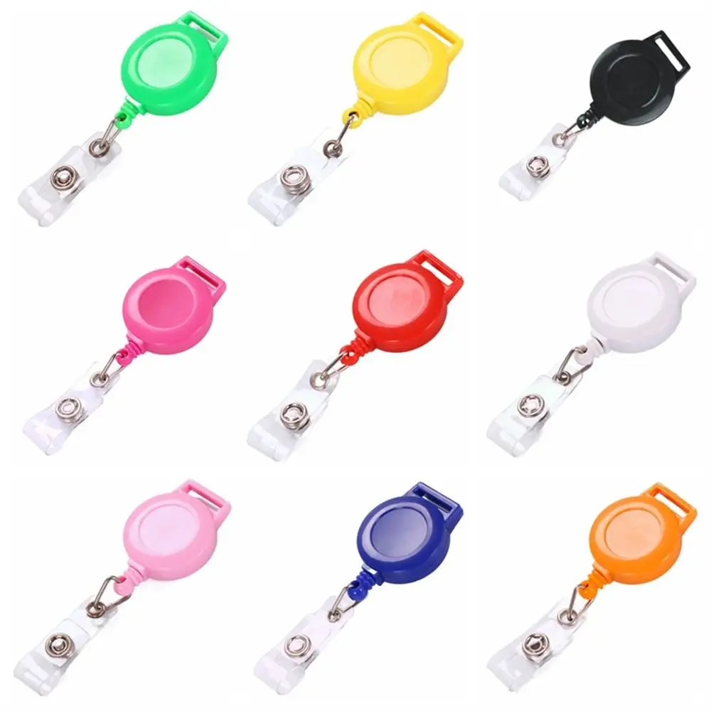 Square Nurse Badge Holder Belt Clip Keyring Clips Retractable Badge Reel Name Tag Anti-Lost Easy To Pull Buckle School Student